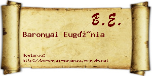 Baronyai Eugénia névjegykártya